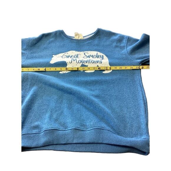 Great Smoky Mountains Men’s Oversize Womens Large Blue Soft Sweatshirt Sweater - Picture 6 of 7